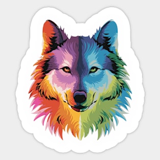 Tie Dye Wolf Sticker